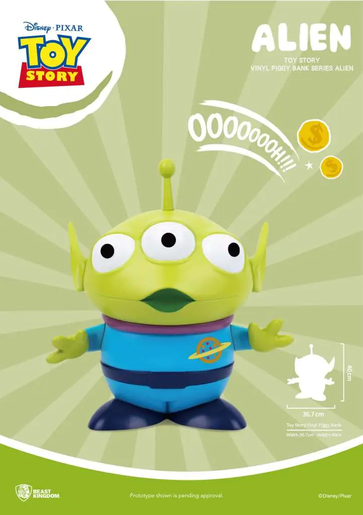 toy story large vinyl piggy bank alien