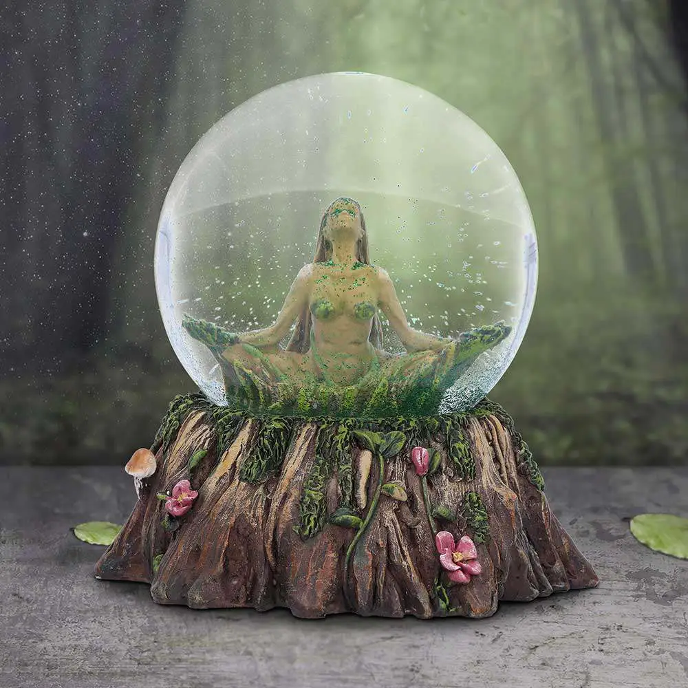 mother earth balance nature snow globe