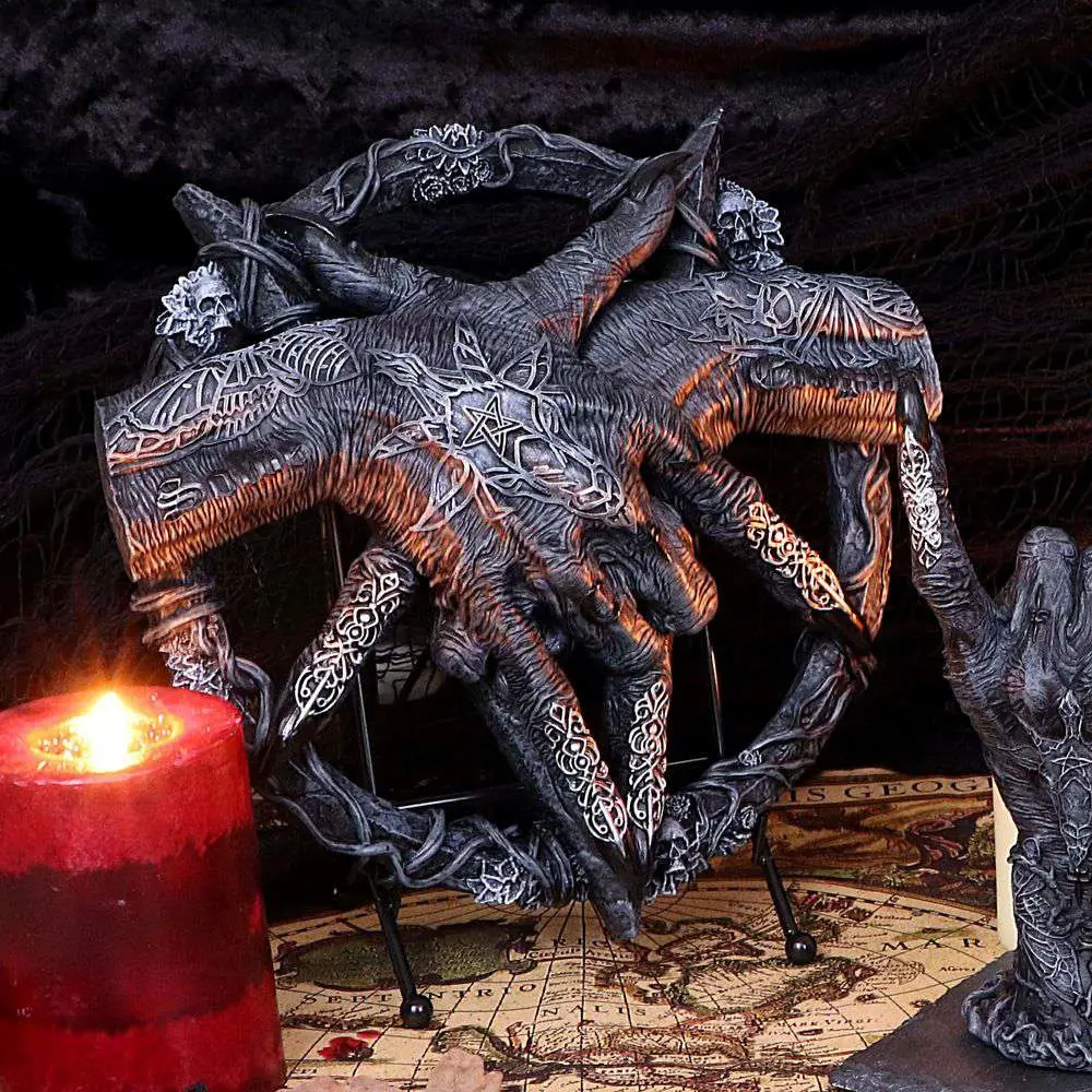 baphomet hand free standing plaque