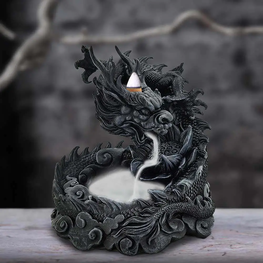 asian dragon backflow incense burner