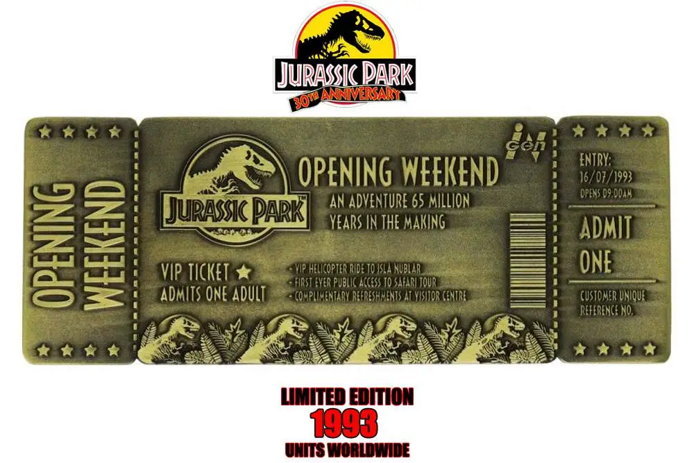 jurassic park 30th ann.ltd.ed. ticket