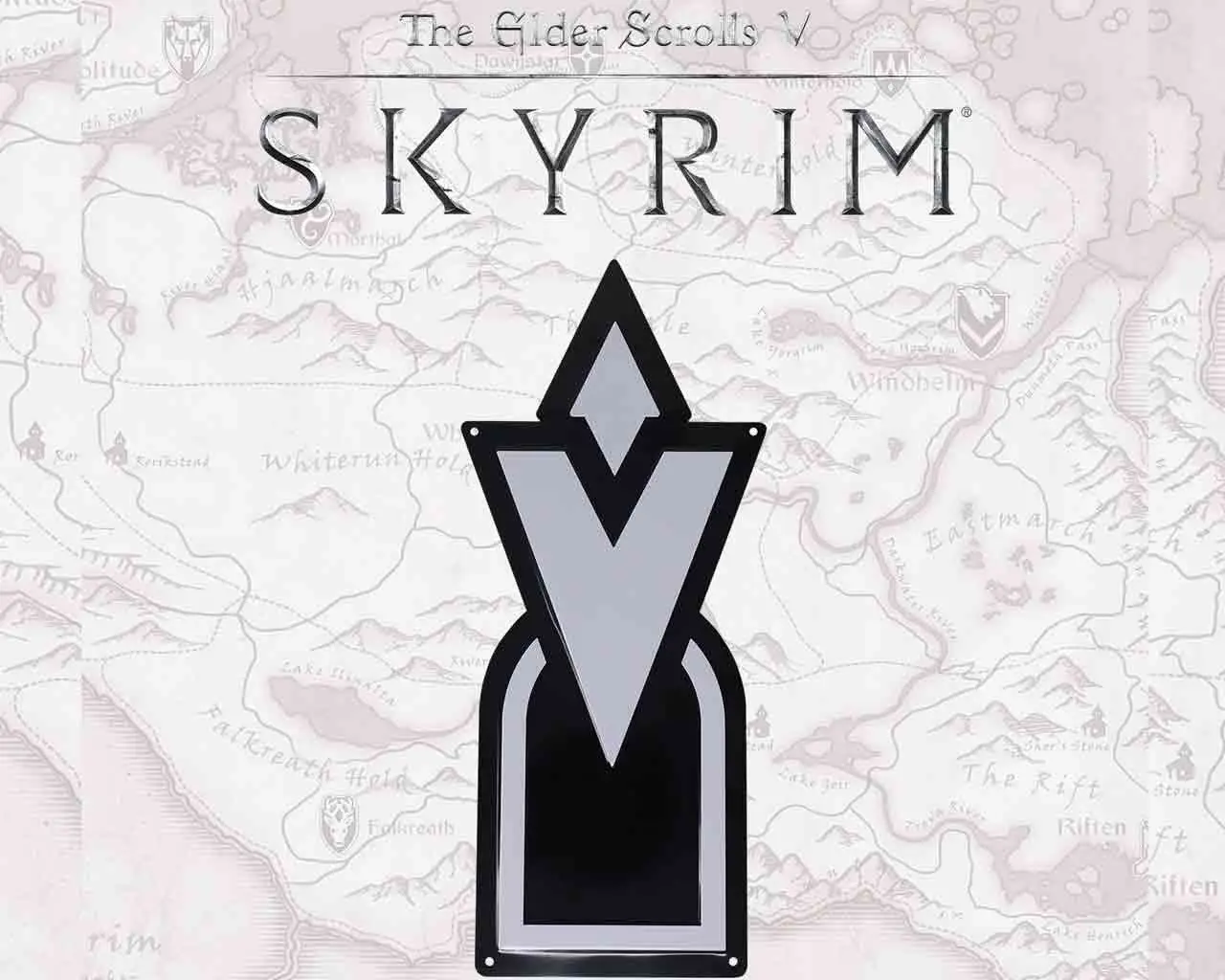 the elder scrolls v: skyrim - quest marker tin sign