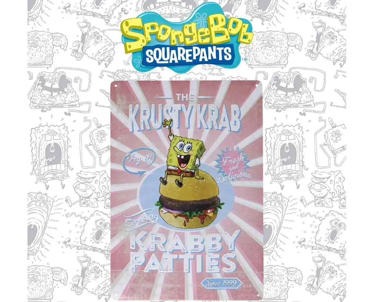 spongebob squarepants krusty krab tin sign