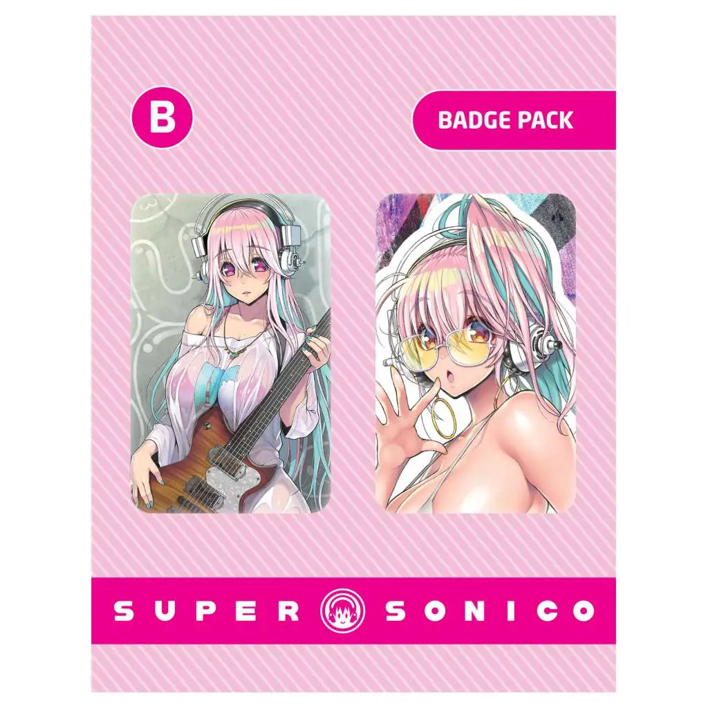 super sonico pin badge pack ver b