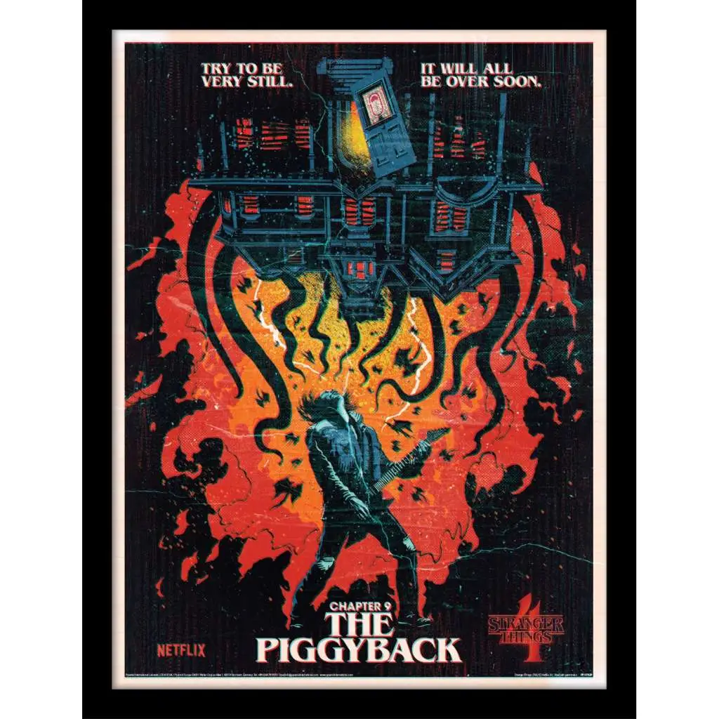 stranger things 4 the piggyback collector print framed