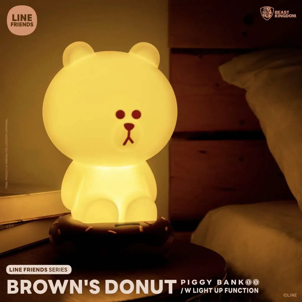 line friends  brown donut piggy bank