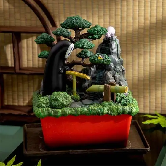 spirited away bonsai water garden no-face diorama statue