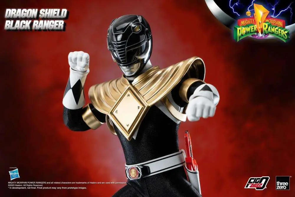 mmpr dragon shield black ranger 1/6 af