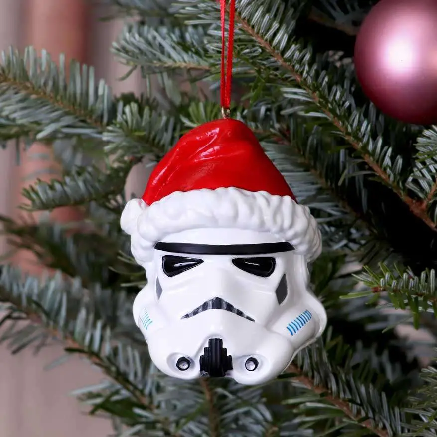 stormtrooper santa hat hanging ornament 