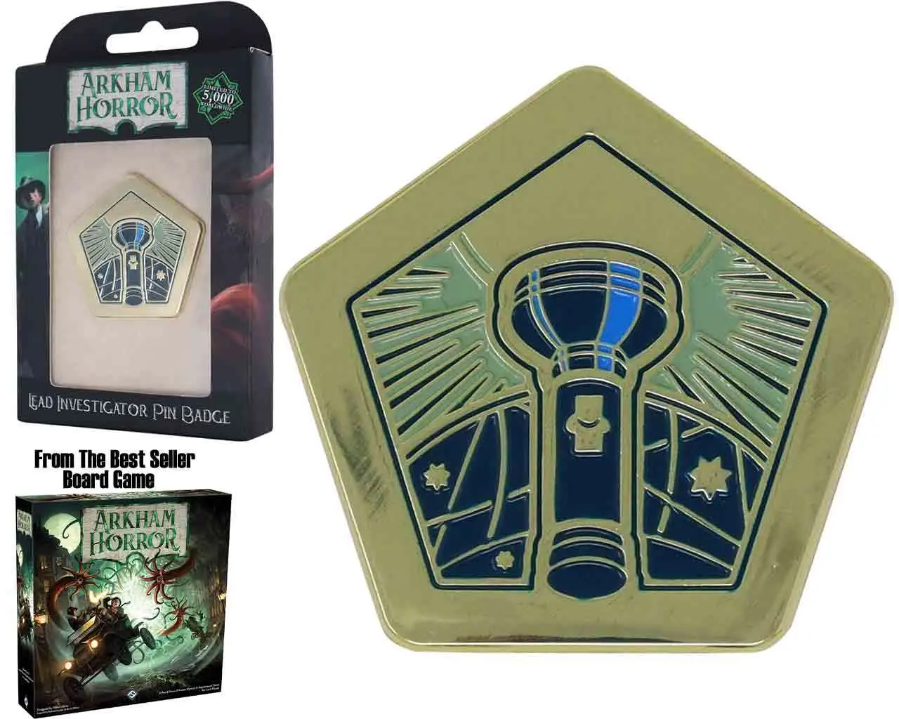 arkham horror - limited edition lead investigator pin badge