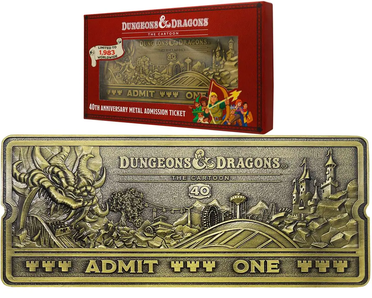 dungeons & dragons: the cartoon - 40th anniversary rollercoaster ticket replica
