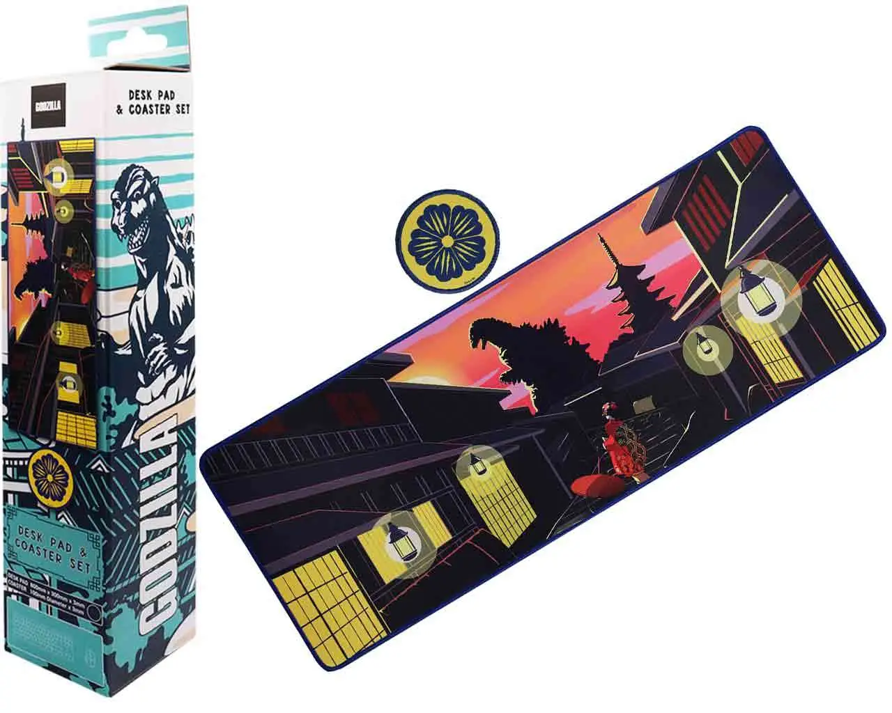 godzilla - xl desk pad and coaster set