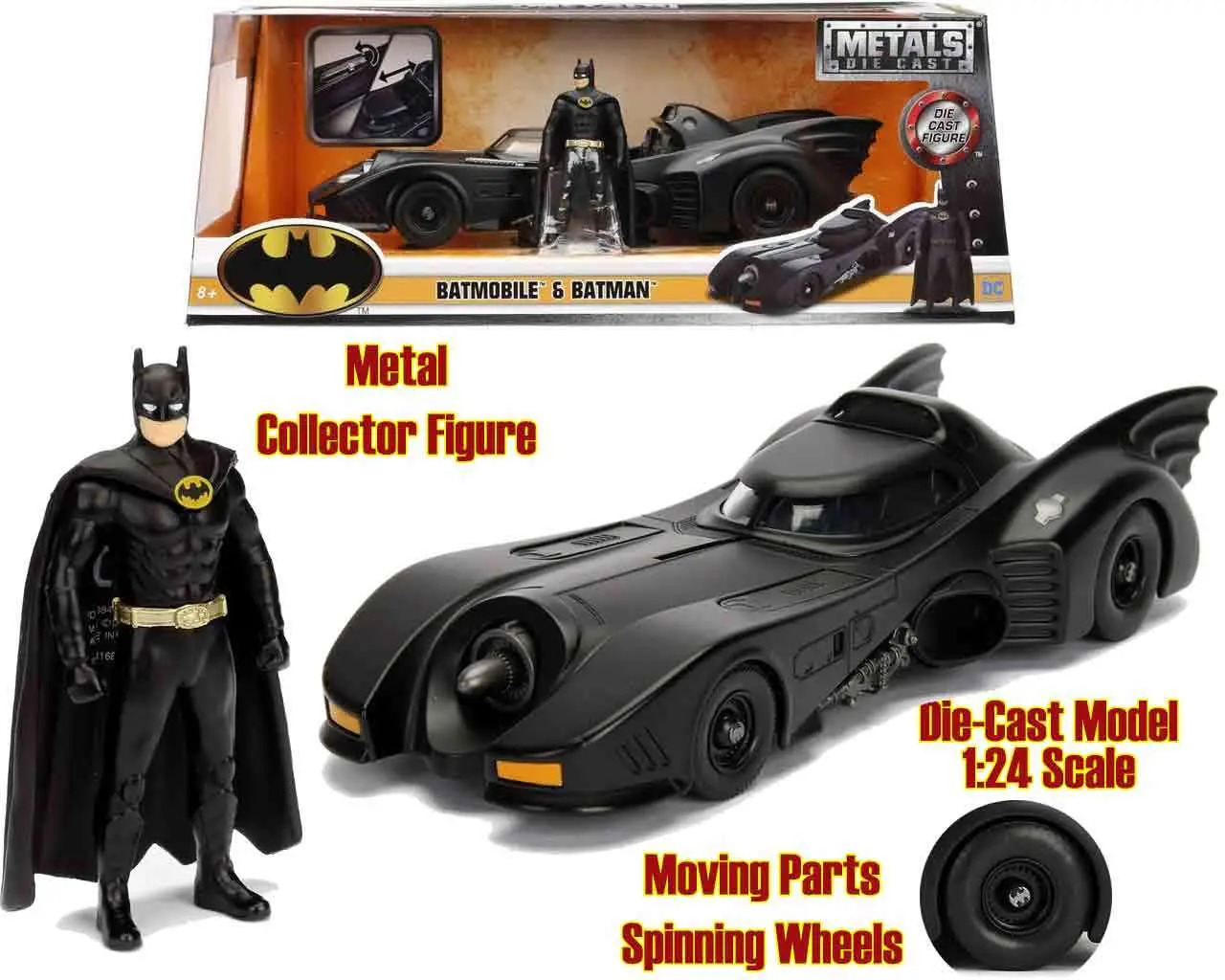 batman 1989 - batmobile with batman - 1:24 die-cast model