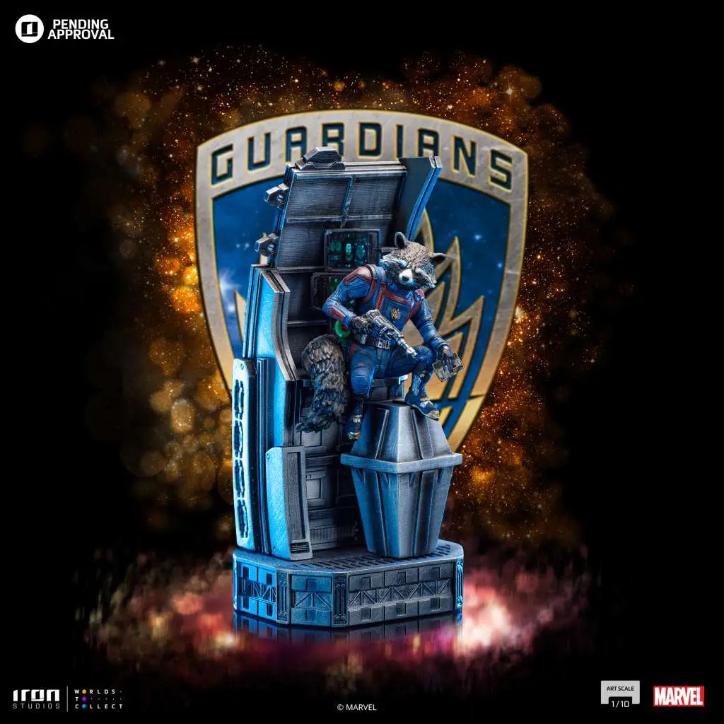 gotg 3 rocket racoon 1/10 statue