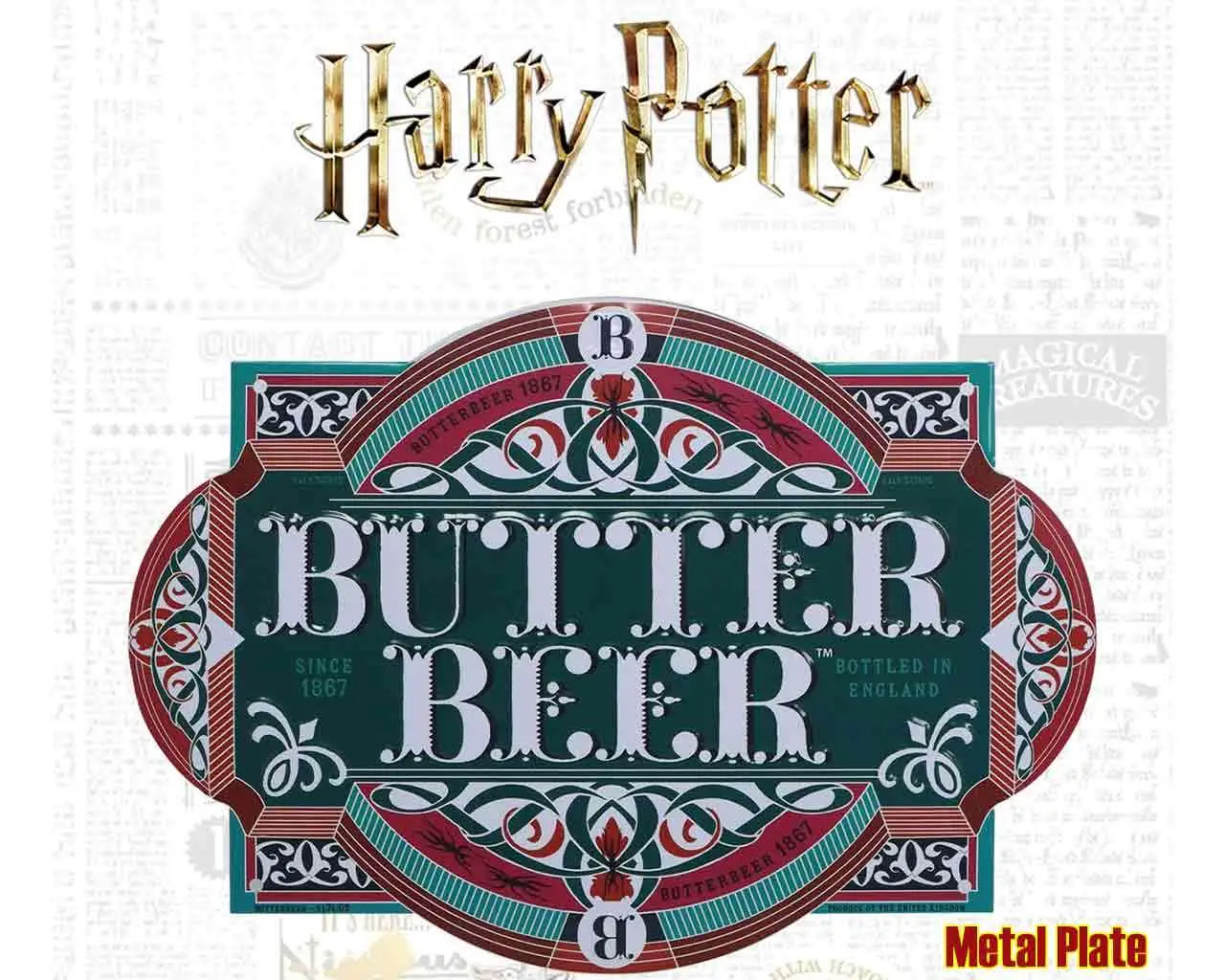 harry potter - butterbeer tin sign