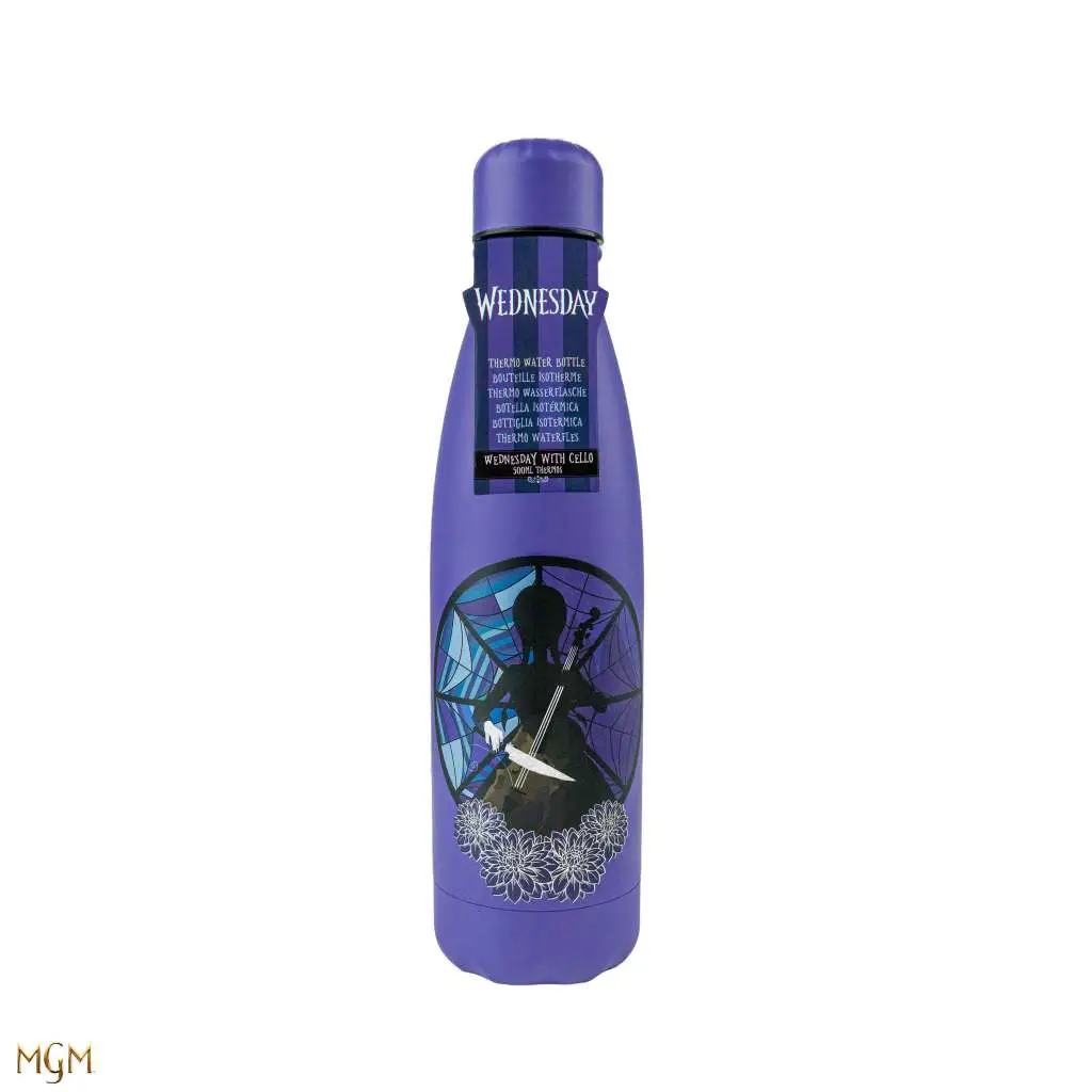 wednesday purple 500ml thermo double wall water bottle