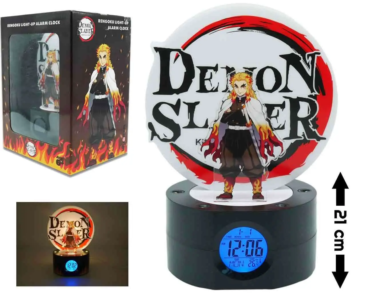 demon slayer - light-up rengoku alarm clock