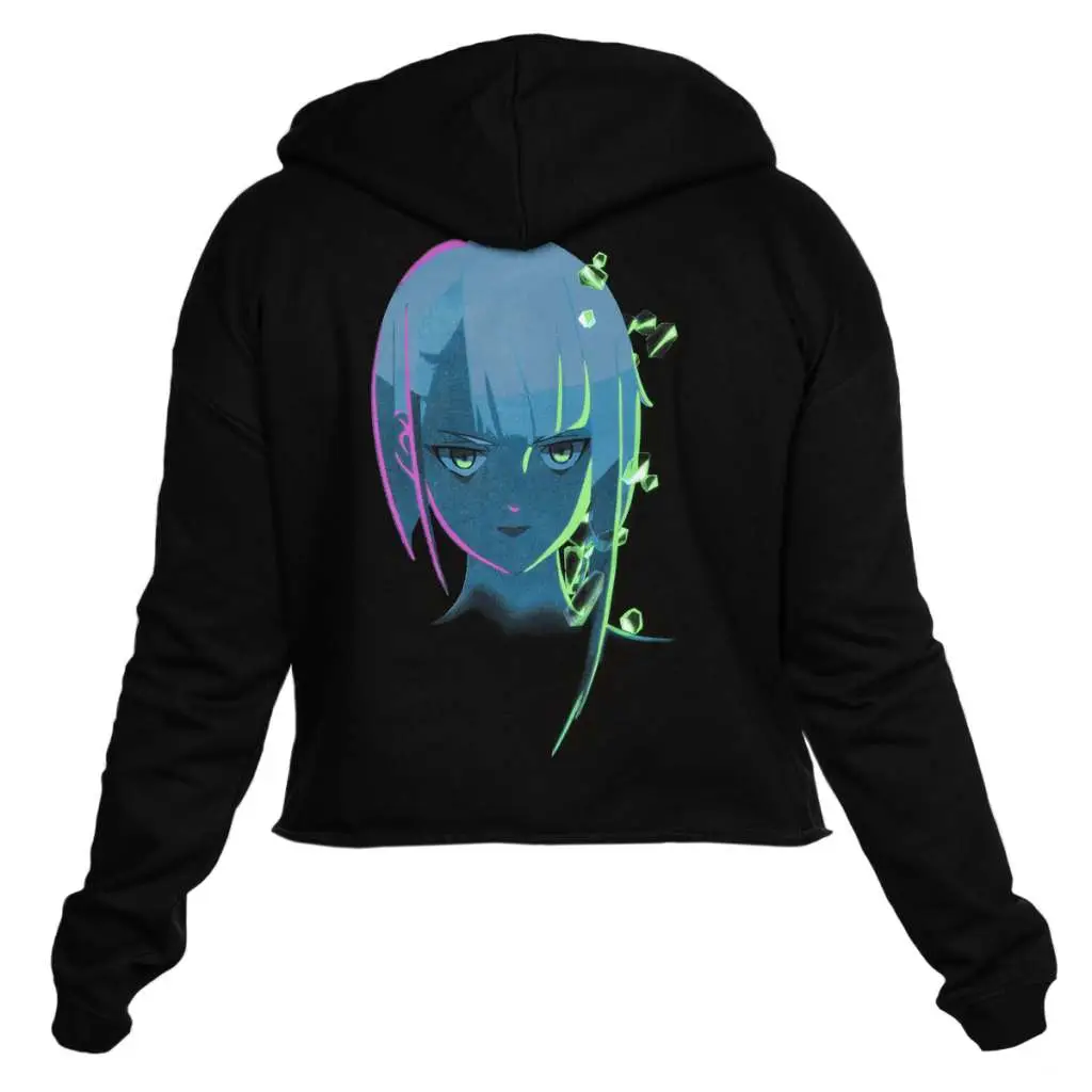 cyberpunk edgerunners neon lucy crop hoodie m