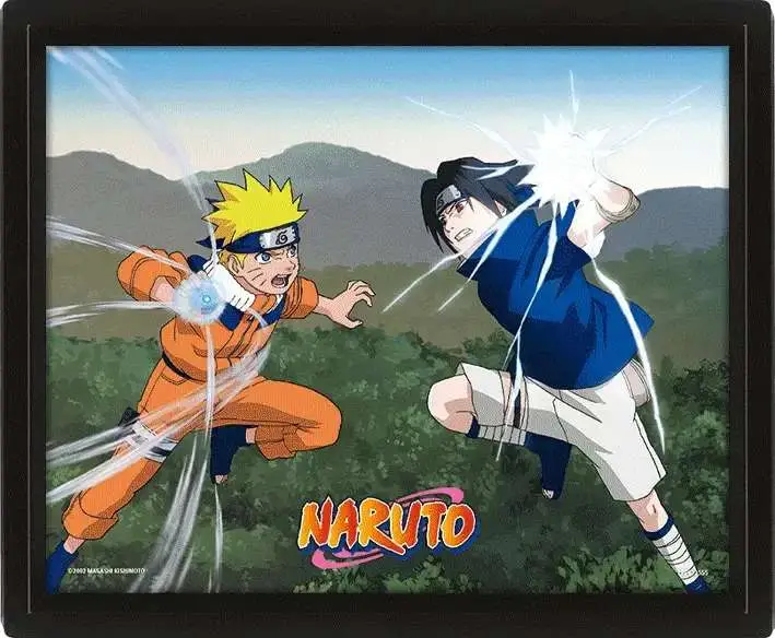 naruto a clash of power 3d lenticular poster framed