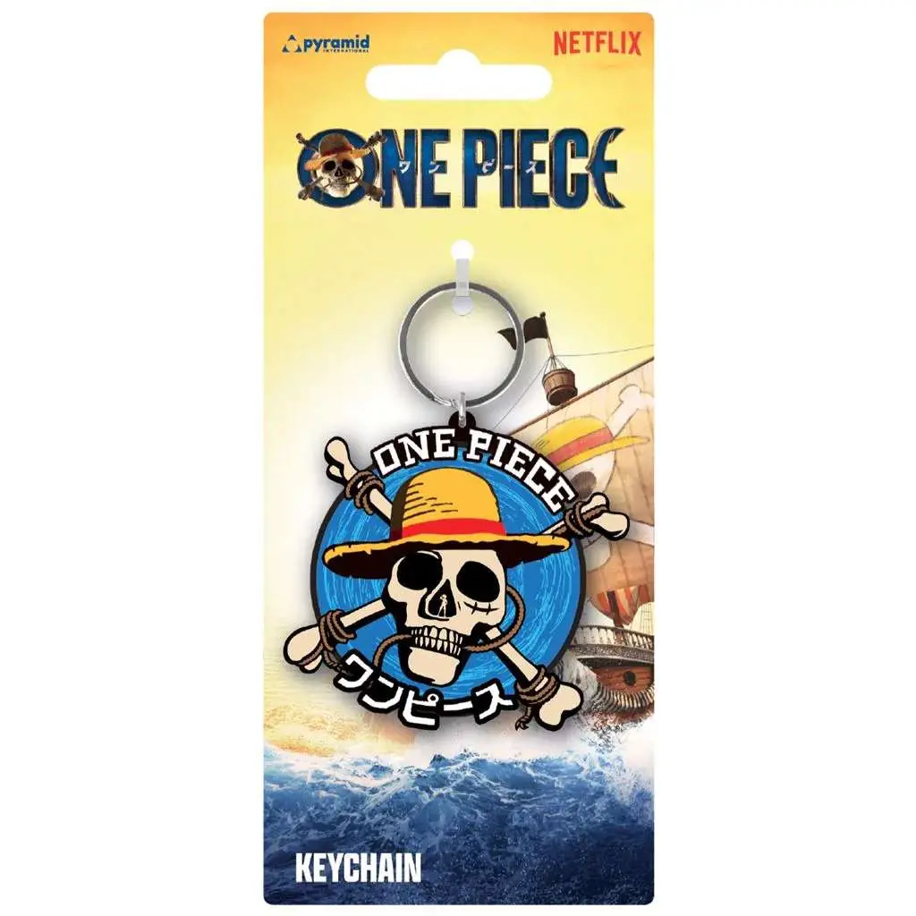 one piece live action straw hat pvc keychain