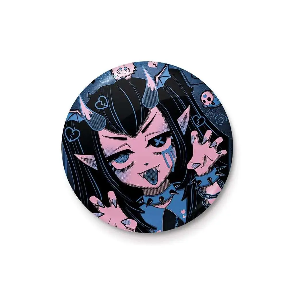 cosmic boop goth girl spooky selfie badge