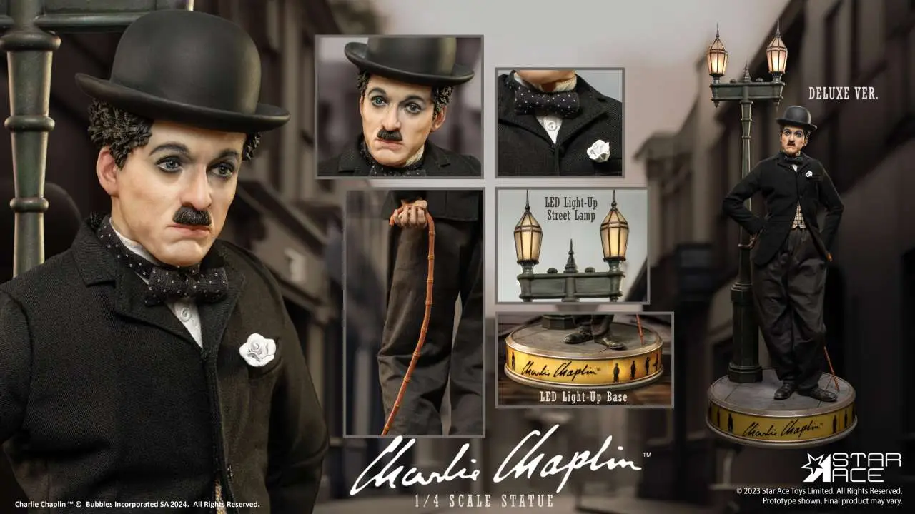 charlie chaplin 1/4 deluxe resin statue