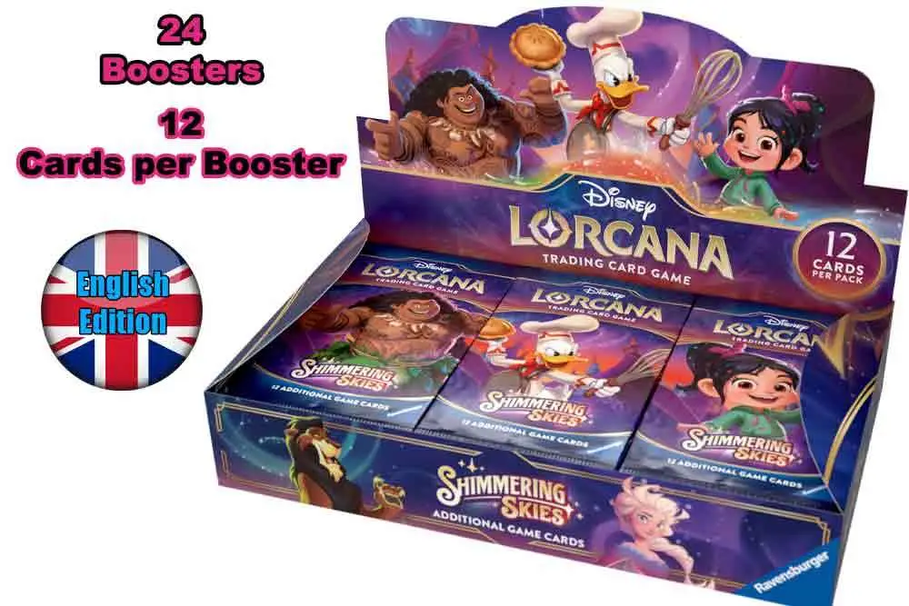 lorcana - shimmering skies - boosters display (24 boosters) - english