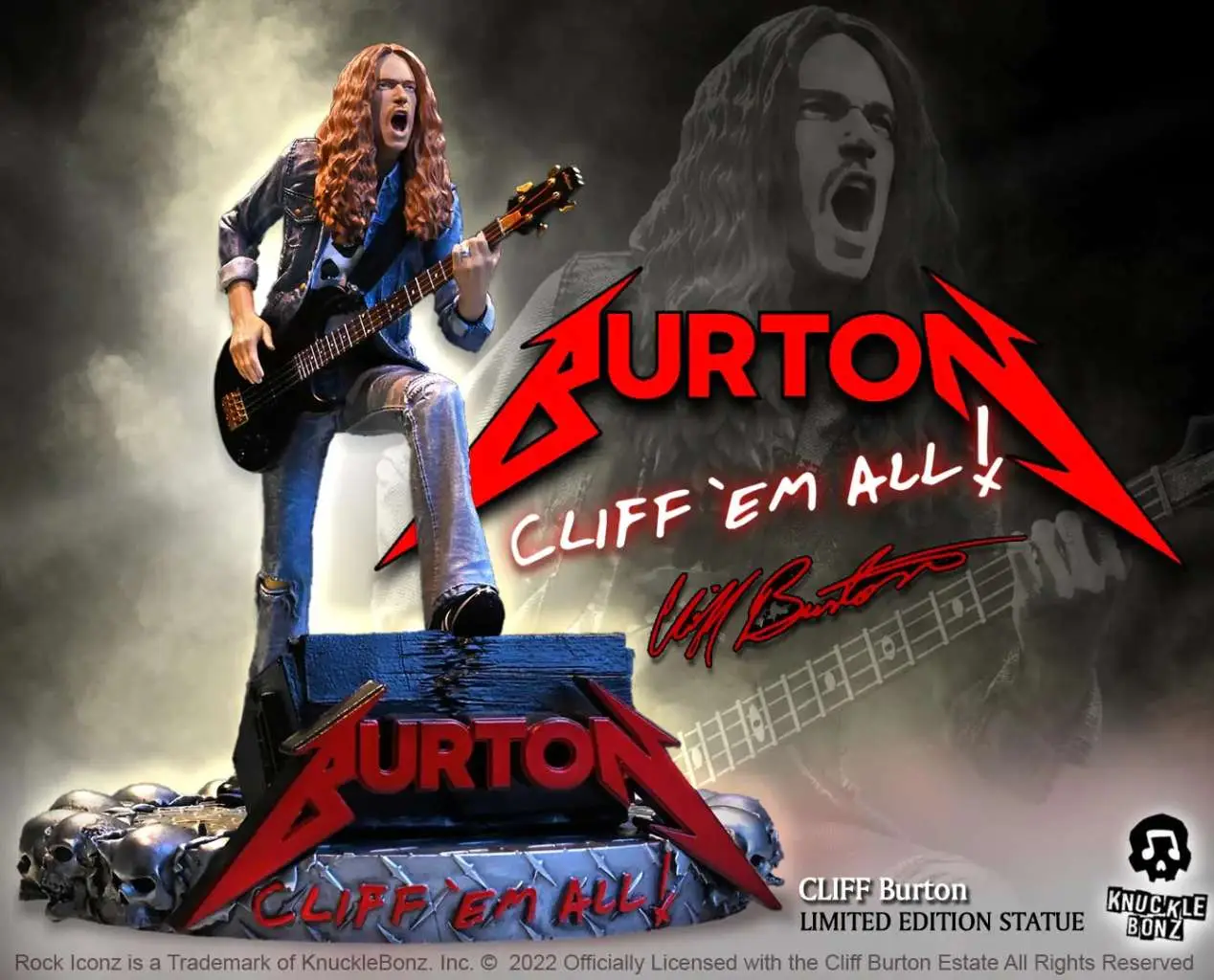 rock iconz cliff burton statue