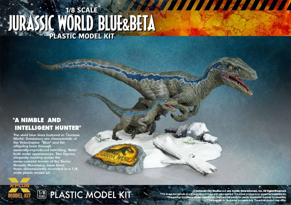 jurassic world dominion velociraptor blue&beta 1/8 modelkit