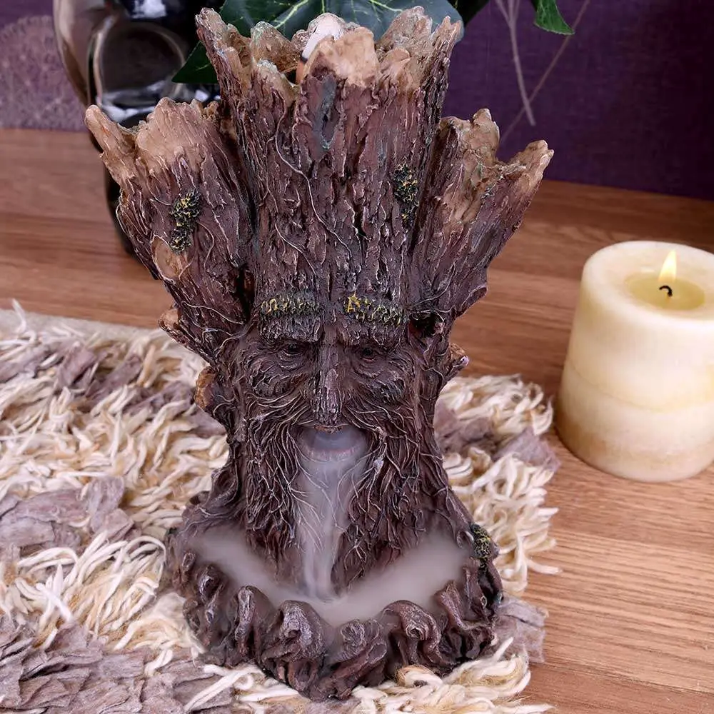 green man tree spirit backflow incense burner/tower