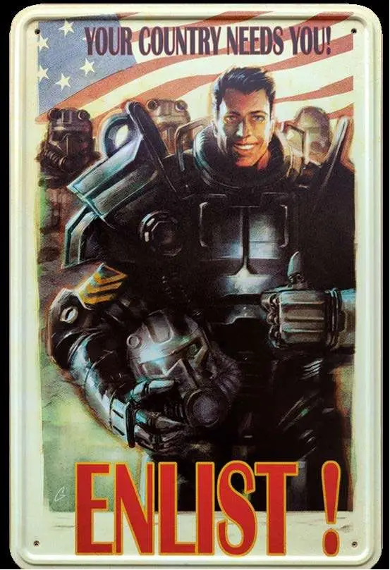 fallout metal sign enlist!