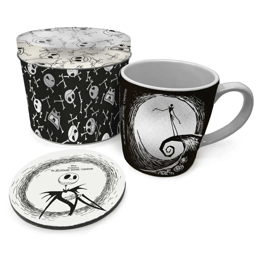 the nightmare before christmas gift set mug coaster in keepsake tin