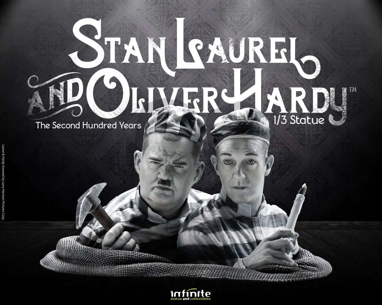 stan laurel & oliver hardy 1/3 statue