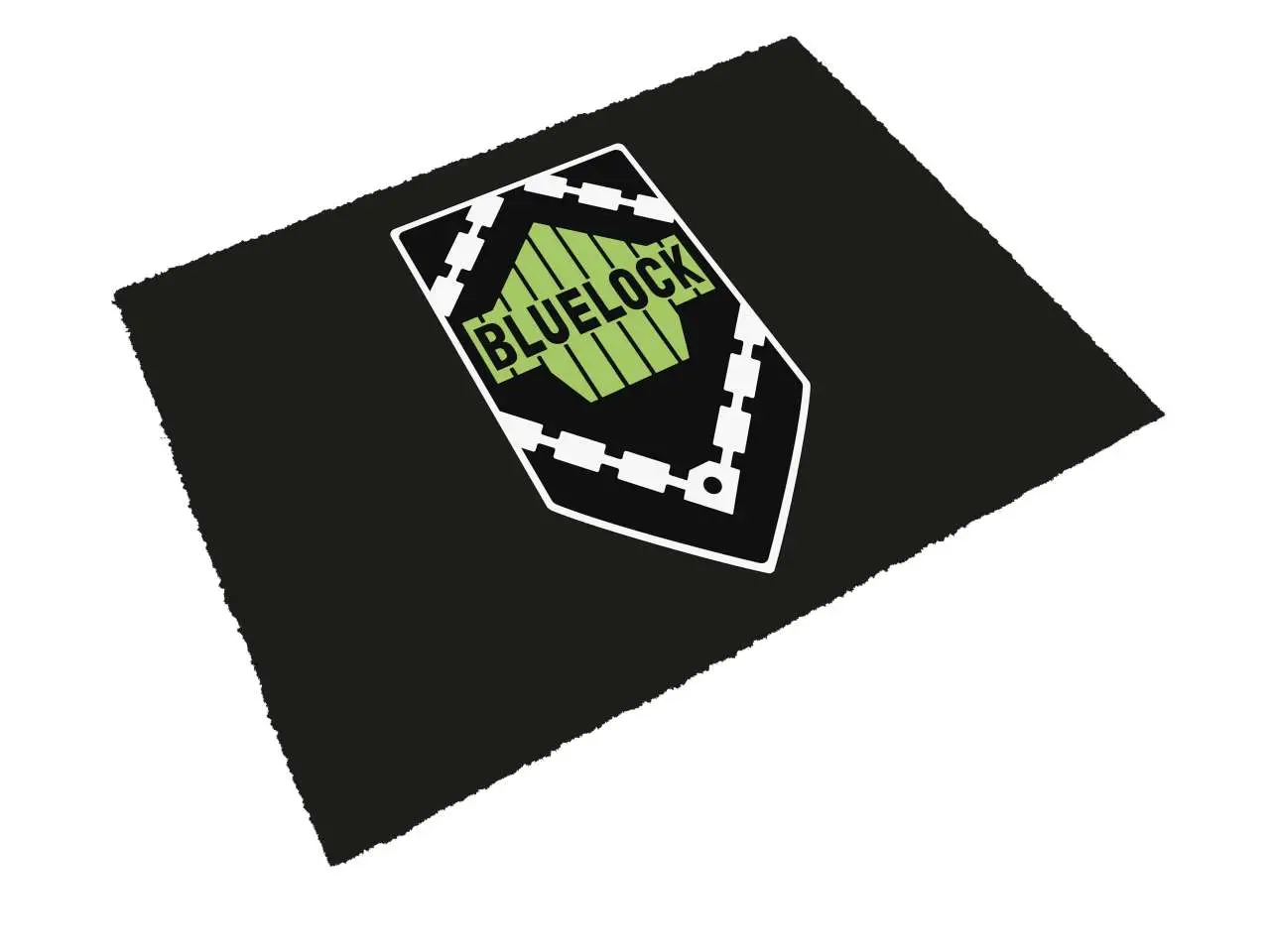 blue lock 60x40 cm green logo doormat