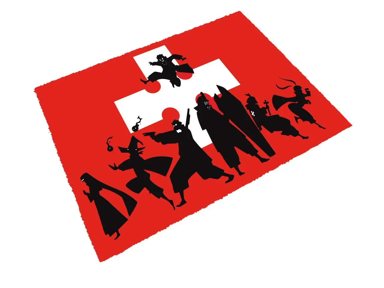 fire force 60x40 cm logo red doormat