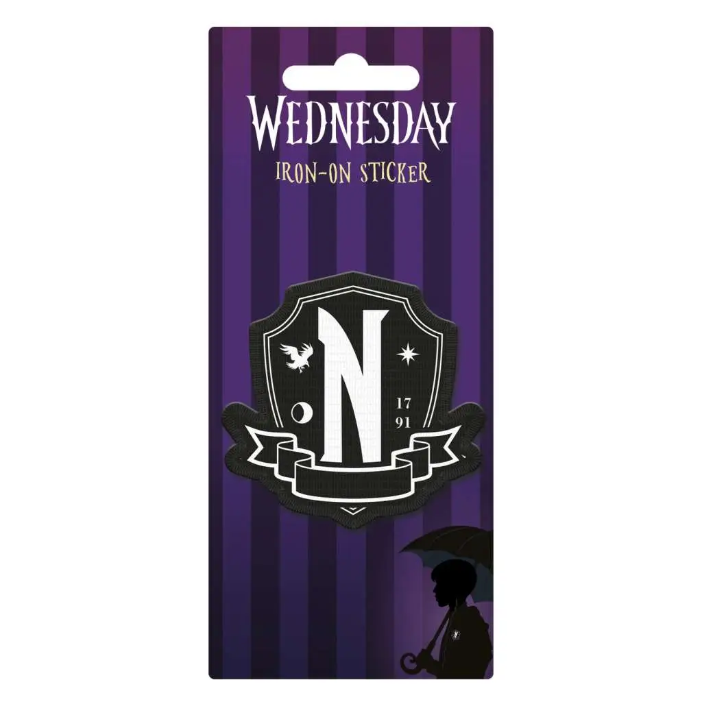 wednesday nevermore iron-on sticker