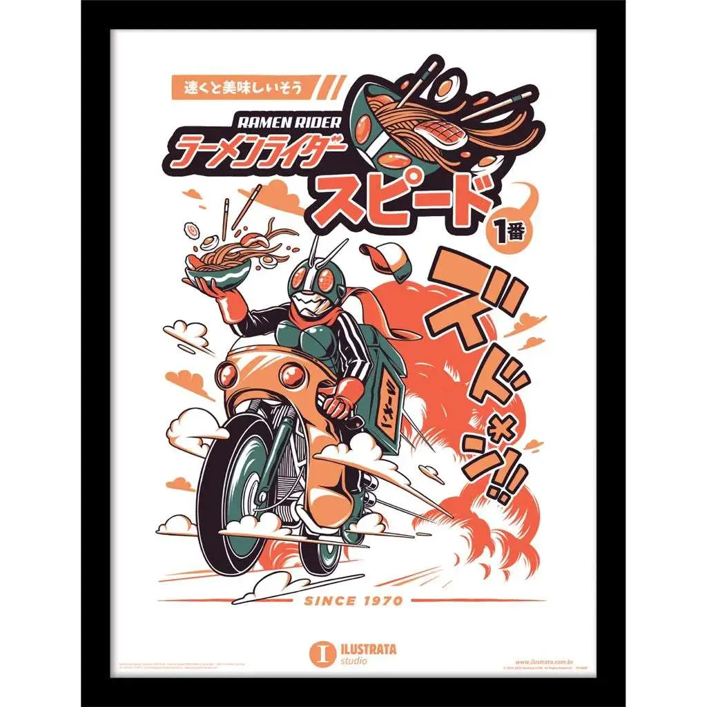 ilustrata ramen rider collector print framed