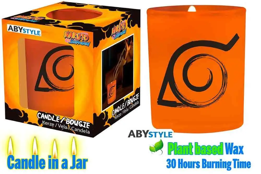 naruto konoha candle in a jar
