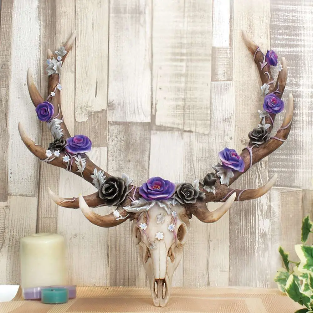 antlers of eden floral decorated animal deer skull