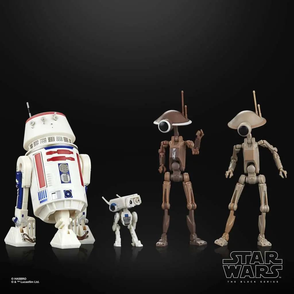 star wars black series the mandalorian r5-d4, bd-72 and pit droids action figure