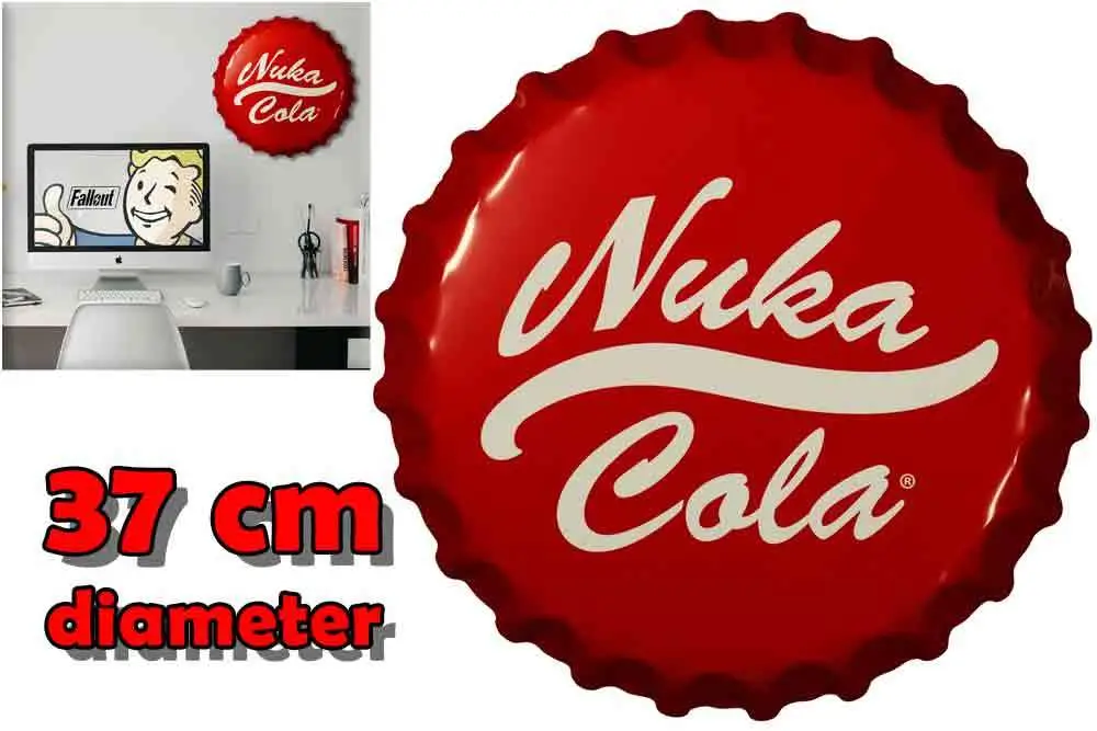 fallout - nuka-cola bottle cap tin sign