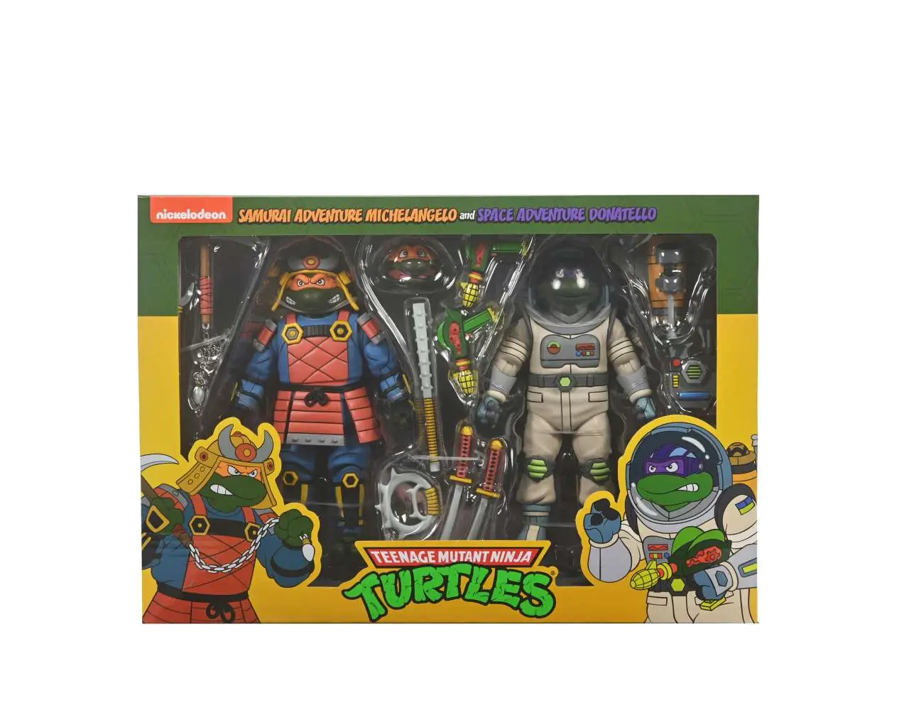 tmnt cartoon space adventure & samurai turtles 2 pack  af