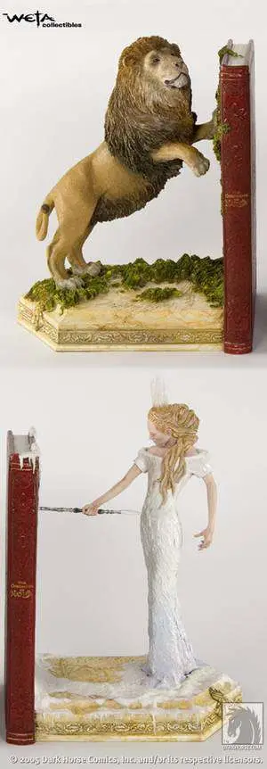 narnia lion & witch bookends