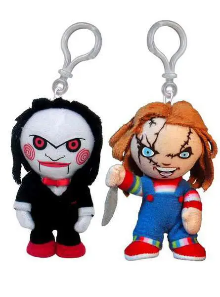 set saw & chucky 4" clip on plush (2)
