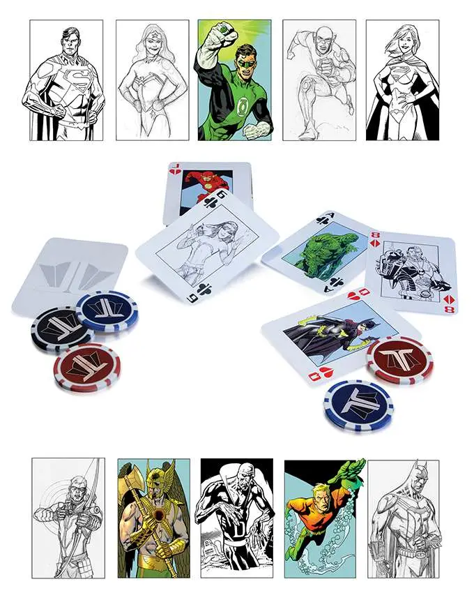 dc comics justice league start poker set