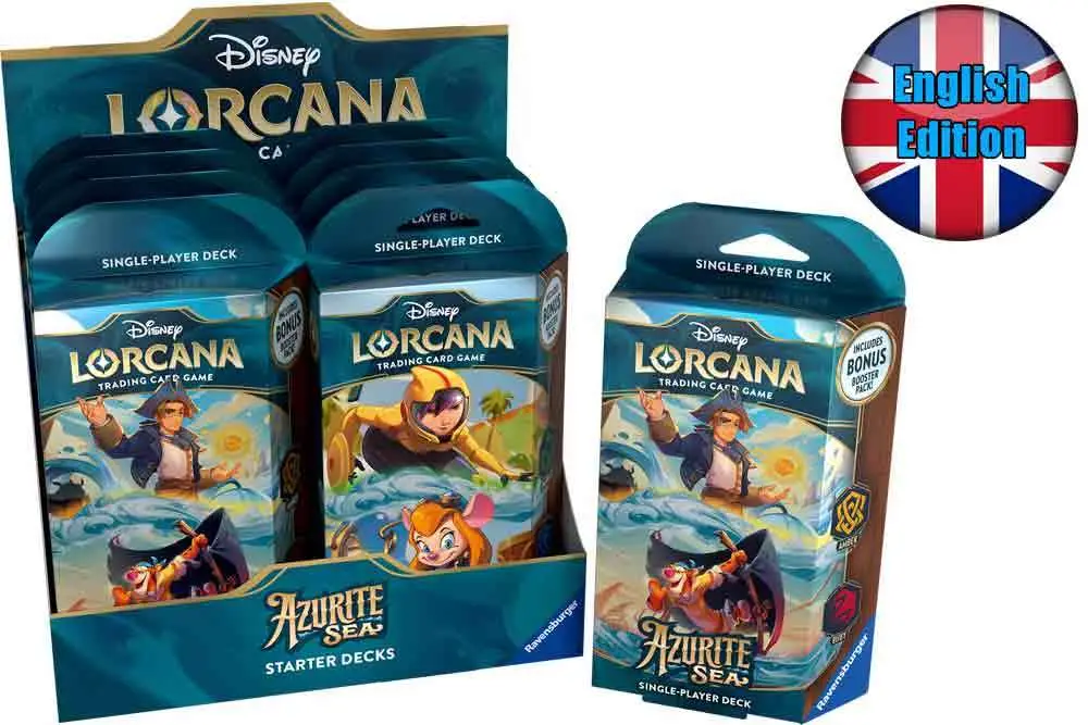 lorcana - azurite sea - starter deck display (8 decks) - english