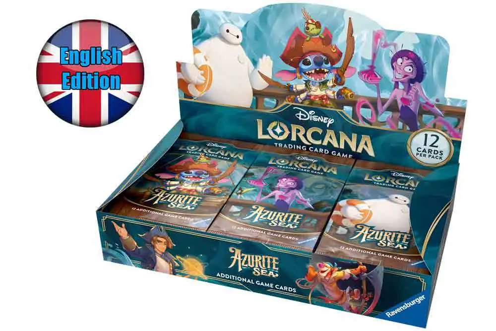 lorcana - azurite sea - boosters display (24 boosters) - english