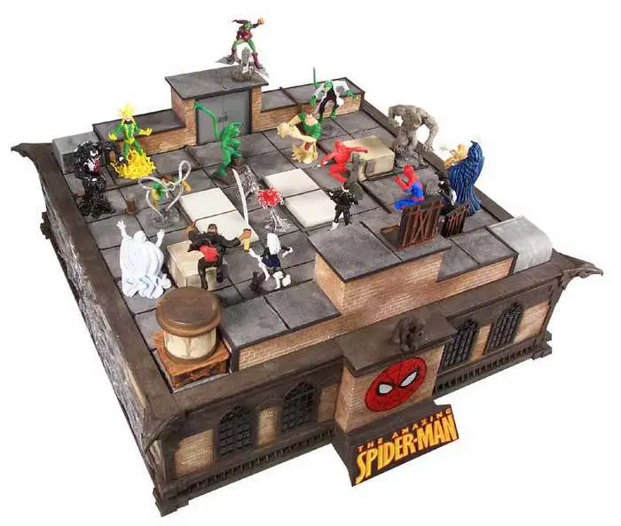 spider-man chess delux pewter set