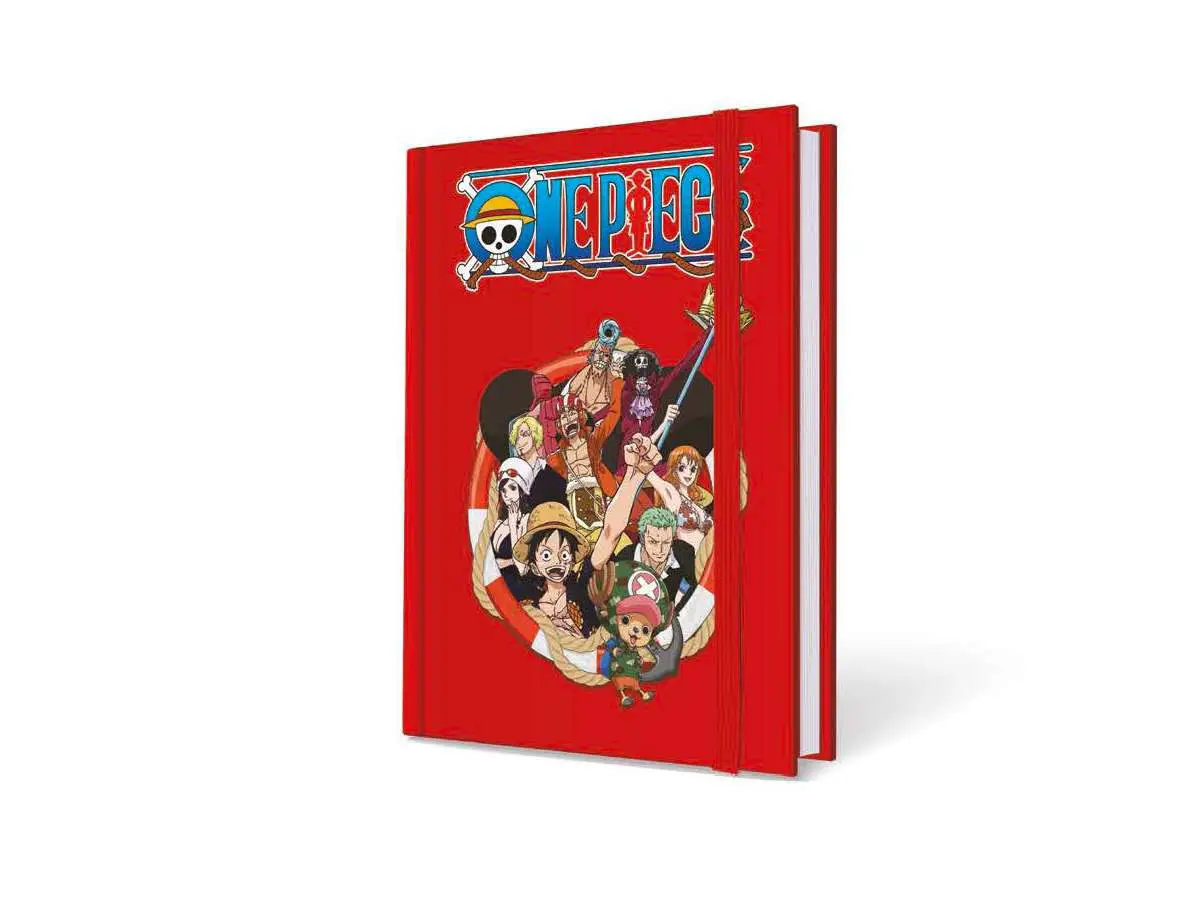 one piece straw hat crew red a5 notebook