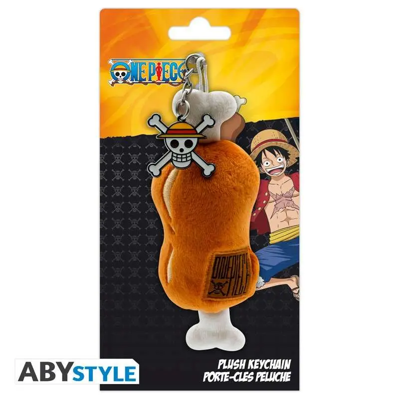 one piece meat on a bon plush keychain